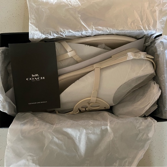 Coach Jaci Leather Sandal in Chalk Size 11 - Picture 6 of 8